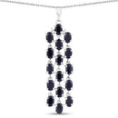 7.68 Carat Genuine Blue Sapphire .925 Sterling Silver Pendant-1