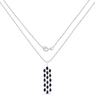 7.68 Carat Genuine Blue Sapphire .925 Sterling Silver Pendant - 0