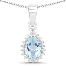 2.00 Carat Genuine Blue Topaz and White Topaz .925 Sterling Silver Jewelry Set-5