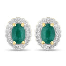 1.71 Carat Dyed Emerald and White Topaz .925 Sterling Silver Jewelry Set-6