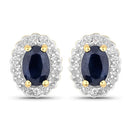 1.96 Carat Genuine Black Blue Sapphire and White Topaz .925 Sterling Silver Jewelry Set-6