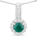 1.81 Carat Dyed Emerald and White Topaz .925 Sterling Silver Jewelry Set-5