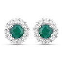 1.81 Carat Dyed Emerald and White Topaz .925 Sterling Silver Jewelry Set-6