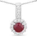 2.17 Carat Genuine Ruby and White Topaz .925 Sterling Silver Jewelry Set-5