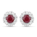 2.17 Carat Genuine Ruby and White Topaz .925 Sterling Silver Jewelry Set-6