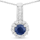 2.17 Carat Genuine Blue Sapphire and White Topaz .925 Sterling Silver Jewelry Set-5