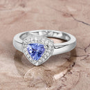 0.87 Carat Genuine Tanzanite and White Topaz .925 Sterling Silver Ring-8