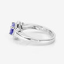 0.87 Carat Genuine Tanzanite and White Topaz .925 Sterling Silver Ring-12