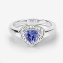 0.87 Carat Genuine Tanzanite and White Topaz .925 Sterling Silver Ring-14