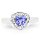 0.87 Carat Genuine Tanzanite and White Topaz .925 Sterling Silver Ring-7