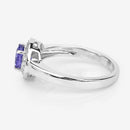 1.05 Carat Genuine Tanzanite and White Topaz .925 Sterling Silver Ring-10