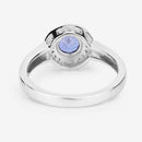 1.05 Carat Genuine Tanzanite and White Topaz .925 Sterling Silver Ring-11