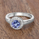 1.05 Carat Genuine Tanzanite and White Topaz .925 Sterling Silver Ring-14