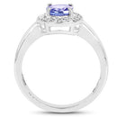 1.05 Carat Genuine Tanzanite and White Topaz .925 Sterling Silver Ring-6