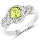 2.68 Carat Genuine Peridot and White Topaz .925 Sterling Silver Jewelry Set-6