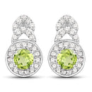 2.68 Carat Genuine Peridot and White Topaz .925 Sterling Silver Jewelry Set-8