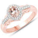 1.98 Carat Genuine Morganite and White Topaz .925 Sterling Silver 3 Piece Jewelry Set (Ring, Earrings, and Pendant w/ Chain)-6