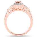 1.98 Carat Genuine Morganite and White Topaz .925 Sterling Silver 3 Piece Jewelry Set (Ring, Earrings, and Pendant w/ Chain)-9