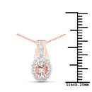1.98 Carat Genuine Morganite and White Topaz .925 Sterling Silver 3 Piece Jewelry Set (Ring, Earrings, and Pendant w/ Chain)-10