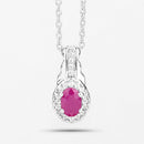 2.46 Carat Genuine Ruby and White Topaz .925 Sterling Silver 3 Piece Jewelry Set (Ring, Earrings, and Pendant w/ Chain)-9