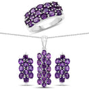 8.32 Carat Genuine Amethyst .925 Sterling Silver Jewelry Set-1