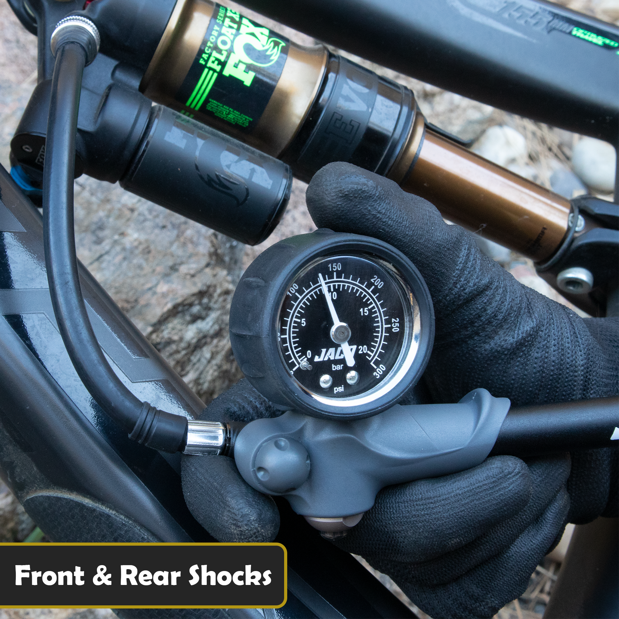 ShockPro™ Mountain Bike Shock Pump with Gauge - 300 PSI