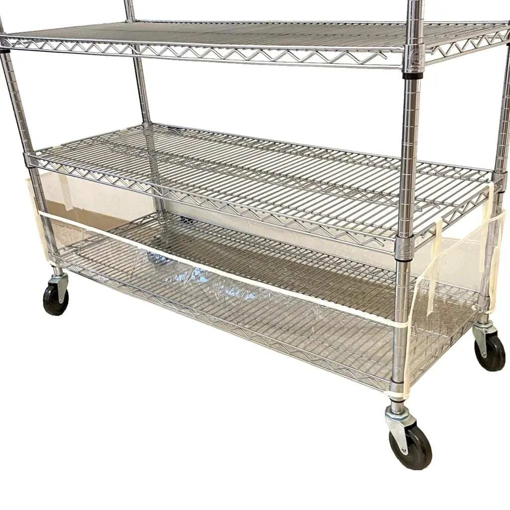 Storage Shelving Bottom Cover, 36"W x 14"D x 6"H, All Clear PVC Panels (Bottom Part ONLY)