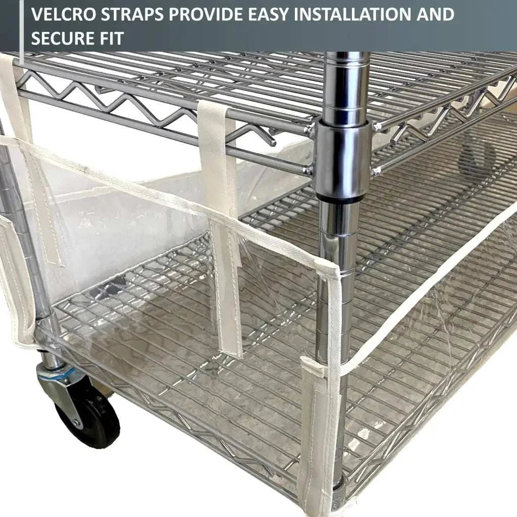 Storage Shelving Bottom Cover, 36"W x 18"D x 6"H, All Clear PVC Panels (Bottom Part ONLY)