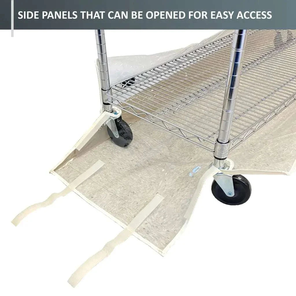 Storage Shelving Bottom Cover, 36"W x 18"D x 6"H, All Clear PVC Panels (Bottom Part ONLY)