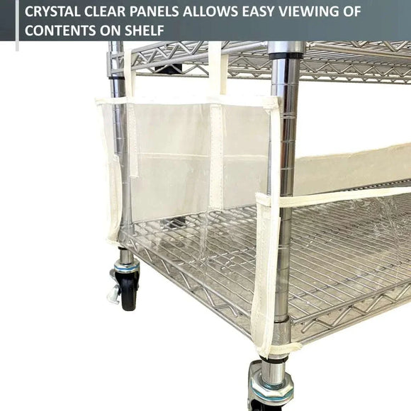 Storage Shelving Bottom Cover, 72"W x 18"D x 6"H, All Clear PVC Panels (Bottom Part ONLY)
