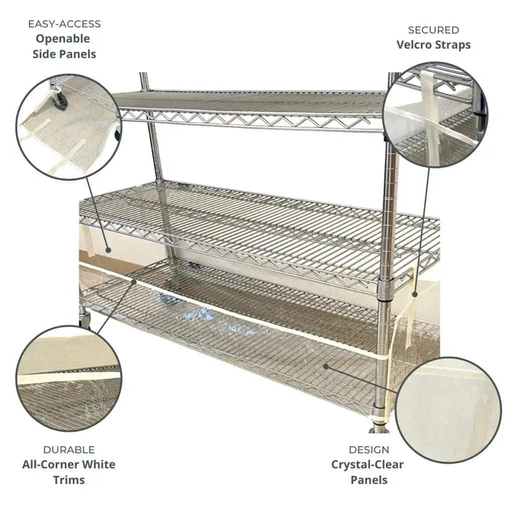 Storage Shelving Bottom Cover, 72"W x 24"D x 6"H, All Clear PVC Panels (Bottom Part ONLY) - 0