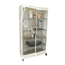 Storage Shelving Unit Cover, fits racks 30"W x 24"D x 72"H one side see through panel in Off White-3
