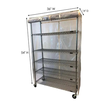 Storage Shelving Unit Cover, fits racks 36"W x 14"D x 54"H all see through mesh PVC - 0