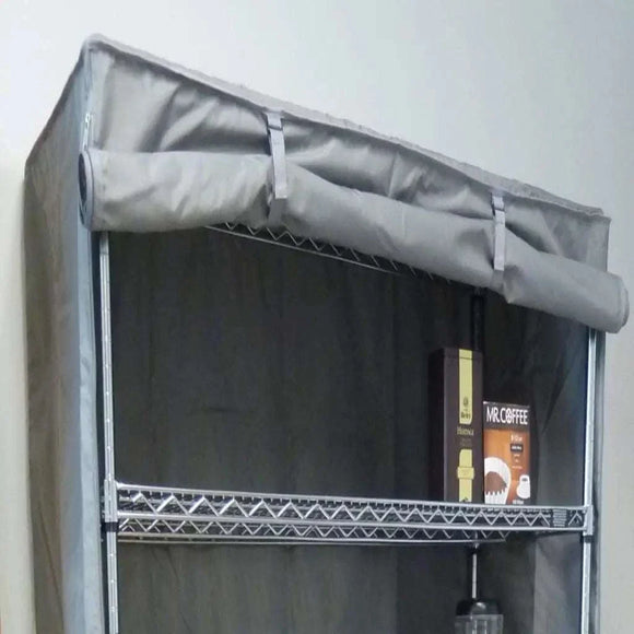 Storage Shelving Unit Cover, fits racks 36"W x 14"D x 54"H in Grey