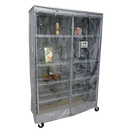 Wire Shelving Cover 36"Wx14"Dx54"H: One Side See-Through, Grey-9