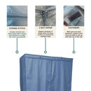 Storage Shelving Unit Cover, fits racks 36"W x 18"D x 72"H in Dusty Blue-4