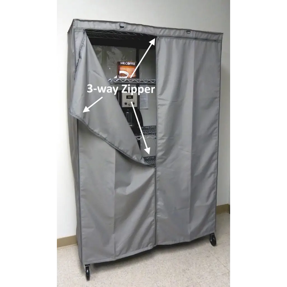 Storage Shelving Unit Cover, fits racks 36"W x 18"D x 72"H in Grey