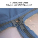 Storage Shelving Unit Cover, fits racks 36"W x 18"D x 72"H one side see through panel in Grey and Dusty Blue Trim-5