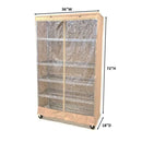 Storage Shelving Unit Cover, fits racks 36"W x 18"D x 72"H one side see through panel in Beige Khaki-2