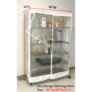 Storage Shelving Unit Cover, fits racks 36"W x 18"D x 72"H one side see through panel in Off White-3