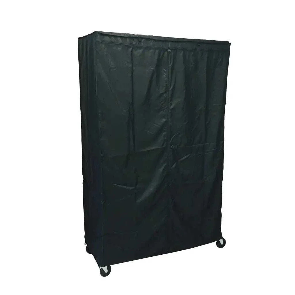Storage Shelving Unit Cover, fits racks 48"W x 18"D x 72"H in Black