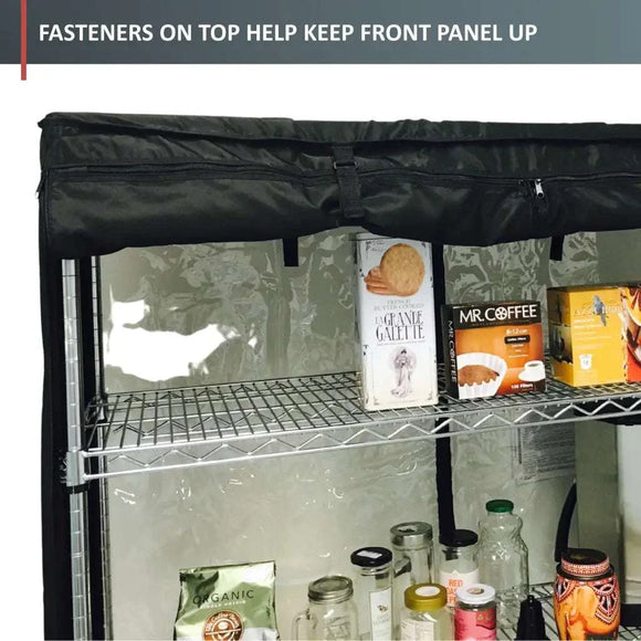 Storage Shelving Unit Cover, fits racks 48"W x 18"D x 72"H in Black