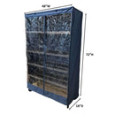 Storage Shelving Unit Cover, fits racks 48"W x 18"D x 72"H one side see through panel in Dusty Blue-2