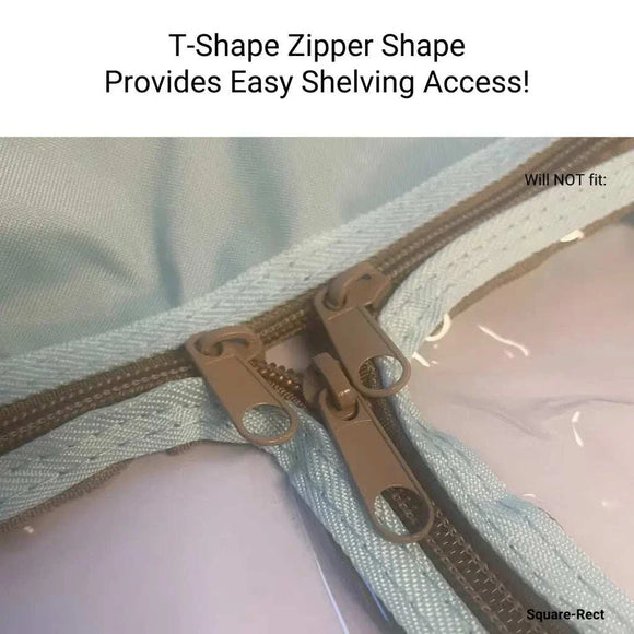 Storage Shelving Unit Cover, fits racks 48"W x 18"D x 72"H one side see through panel in Beige Khaki and Blue Trim