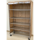 Storage Shelving Unit Cover, fits racks 48"W x 18"D x 72"H one side see through panel in Beige Khaki-3