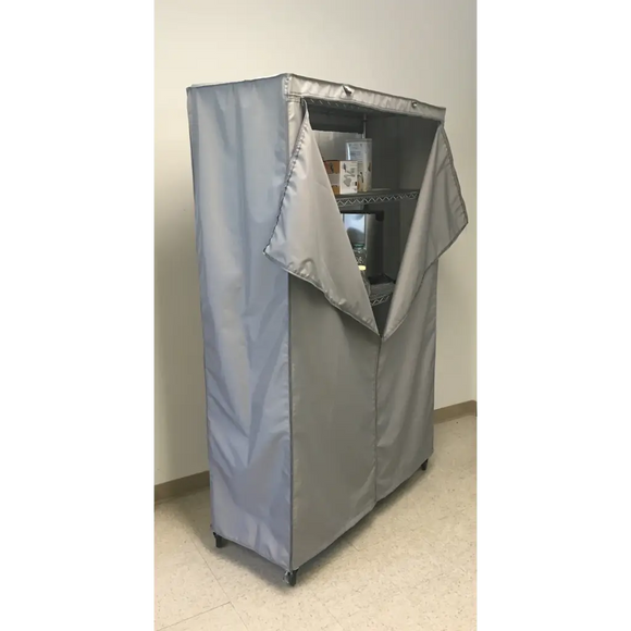 Storage Shelving Unit Cover, fits racks 48"W x 24"D x 72"H in Grey