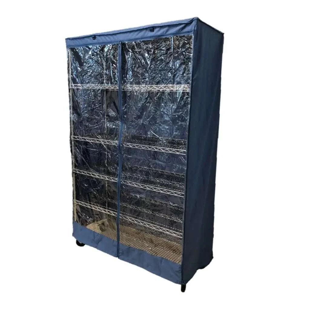 Storage Shelving Unit Cover, fits racks 48"W x 24"D x 72"H one side see through panel in Dusty Blue - 0
