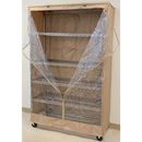 Storage Shelving Unit Cover, fits racks 48"W x 24"D x 72"H one side see through panel in Beige Khaki-4