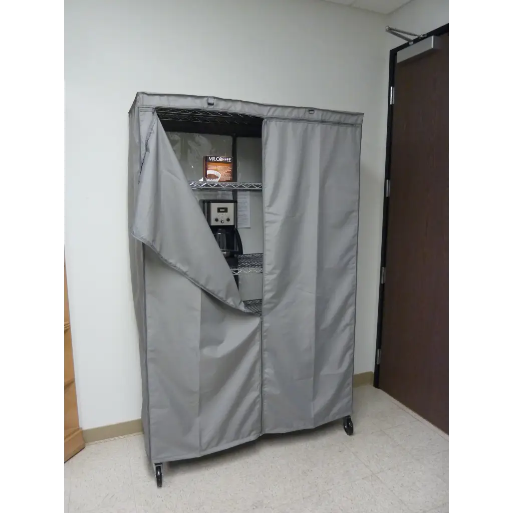 Storage Shelving Unit Cover, fits racks 60"W x 18"D x 72"H in Grey