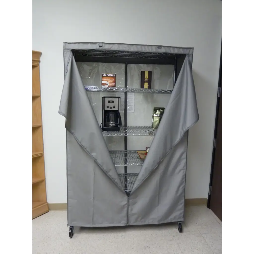 Storage Shelving Unit Cover, fits racks 60"W x 18"D x 72"H in Grey